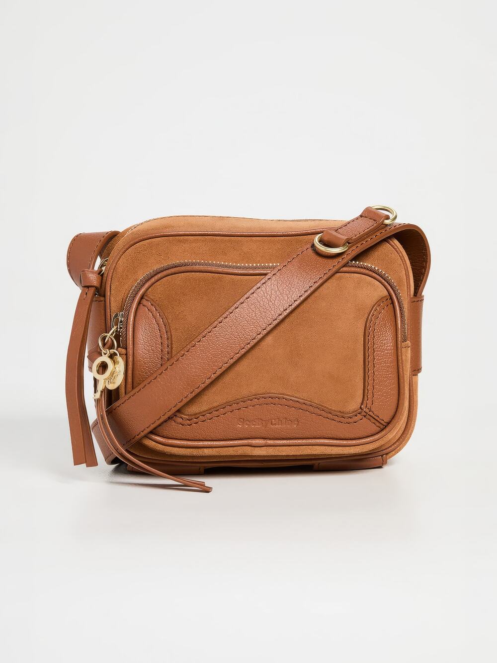 See by Chloé Hana Camera Bag Caramello Leather Suede NWT